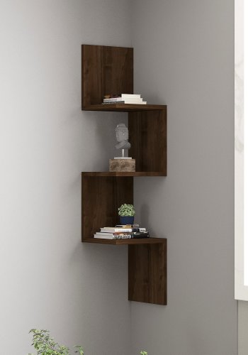 FUNZI LIVING Zikzak vegghylle - valnttmelamin