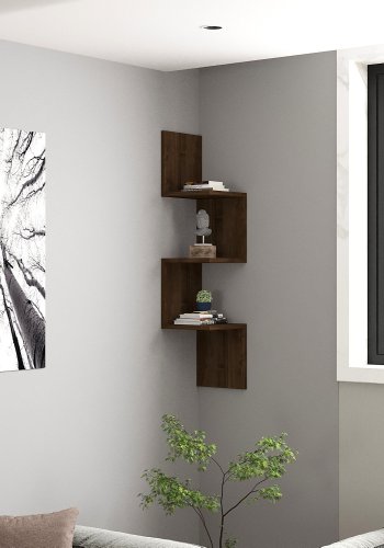 FUNZI LIVING Zikzak vegghylle - valnttmelamin