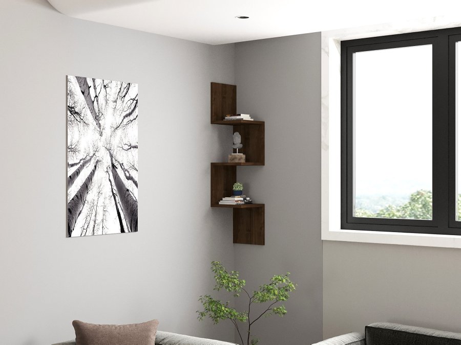 FUNZI LIVING Zikzak vegghylle - valnttmelamin