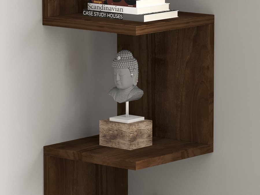 FUNZI LIVING Zikzak vegghylle - valnttmelamin