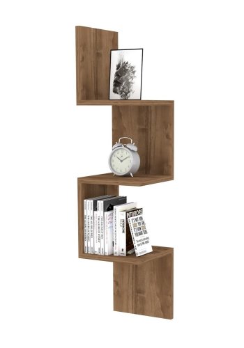 FUNZI LIVING Zikzak vegghylle - valnttmelamin