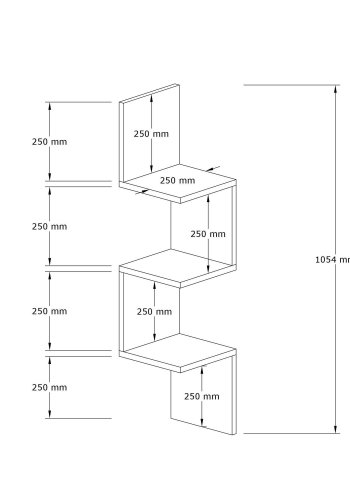 FUNZI LIVING Zikzak vegghylle - Safir melamin