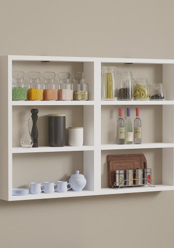 NORDVRK PR1 vegghylle, med 6 rom - hvit melamin