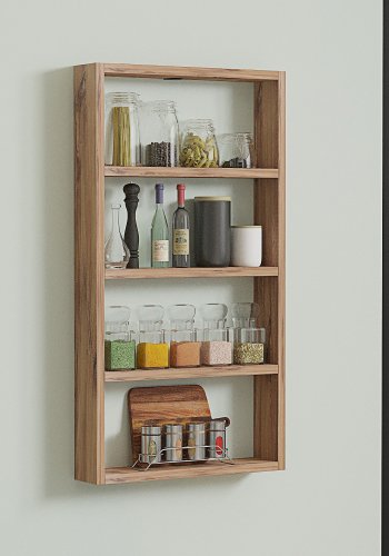 NORDVRK PR1 vegghylle, med 4 rom - Atlantisk furu melamin