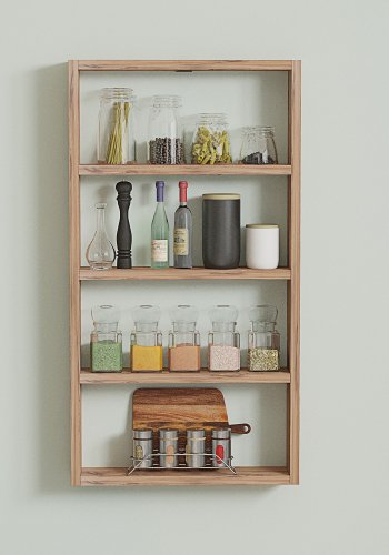 NORDVRK PR1 vegghylle, med 4 rom - Atlantisk furu melamin