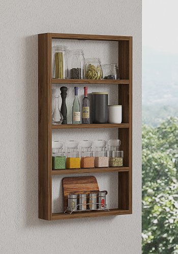 NORDVRK PR1 vegghylle, med 4 rom - valntt melamin