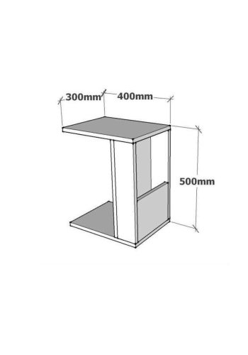 NORDVRK Star sidebord, m. magasinholder - hvit melamin (30x40)