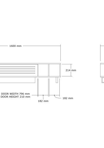 NORDVRK Safir TV-bord, m. 1 dr, 1 hylle, 2 rom - safir og antrasittgr melamin (160x40)