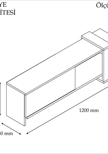 NORDVRK Gaye TV-bord, m. 1 dr og 1 hylle - valntt og hvit melamin (120x25)