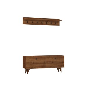 FUNZI LIVING Rupa entrést, m. hattehylde og skab - valndfarvet melamin