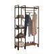 FUNZI LIVING Rex entresett, med 1 klesstang og 5 hyller - naturlig melamin og svart metall