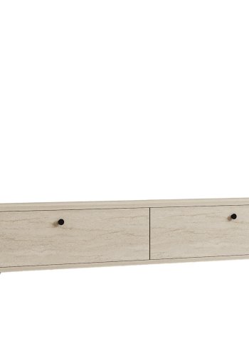 NORDVÄRK Paris TV-bord, m. 2 lger - travertin melamin og plastik (160x25)