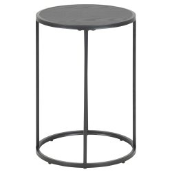 ACT NORDIC Seaford rund hjrnebord - sort melamin og metal (40) 