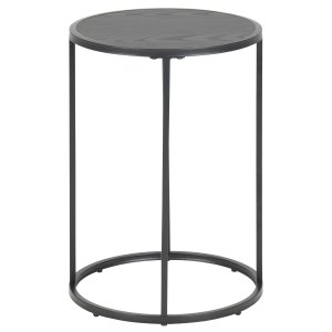 ACT NORDIC Seaford rund hjrnebord - sort melamin og metal (40) 