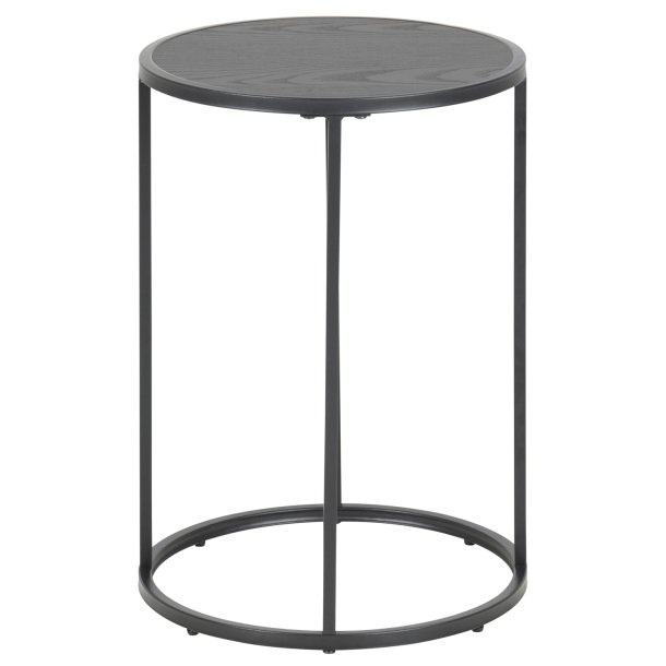 ACT NORDIC Seaford rund hjrnebord - sort melamin og metal (40) 