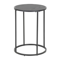 ACT NORDIC Seaford rund hjrnebord - sort melamin og metal (40) 