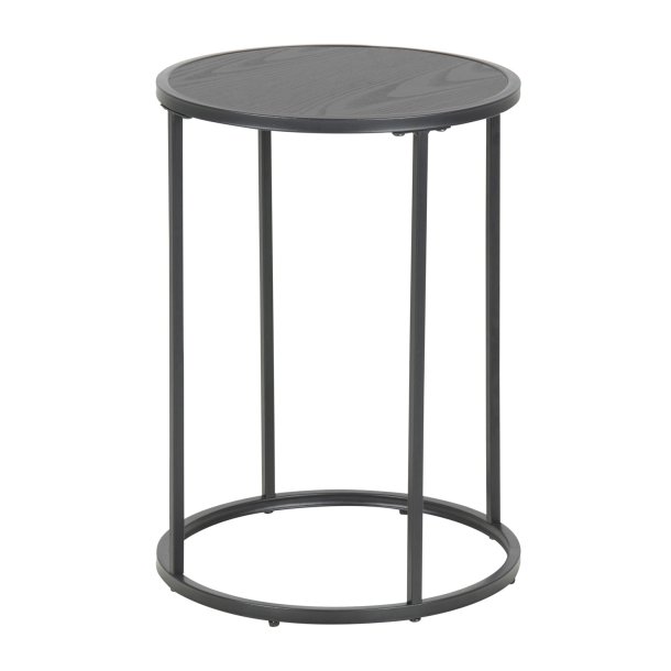 ACT NORDIC Seaford rund hjrnebord - sort melamin og metal (40) 