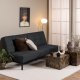 ACT NORDIC Perugia bäddsoffa - mörkgrtt tyg och svart stl