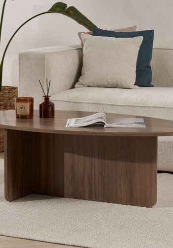 NORDVRK Orba sofabord, oval - valnd melamin (120x65)