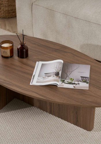 NORDVRK Orba sofabord, oval - valnd melamin (120x65)