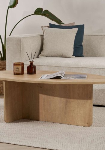 NORDVRK Orba sofabord, oval - eg melamin (120x65)