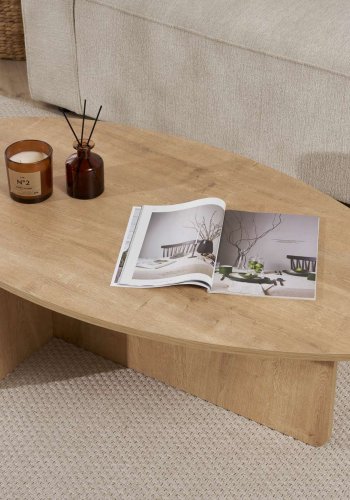 NORDVRK Orba sofabord, oval - eg melamin (120x65)