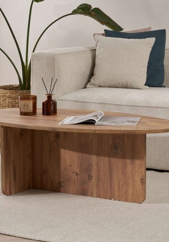 NORDVRK Orba sofabord, oval - Atlantisk fyrretr melamin (120x65)