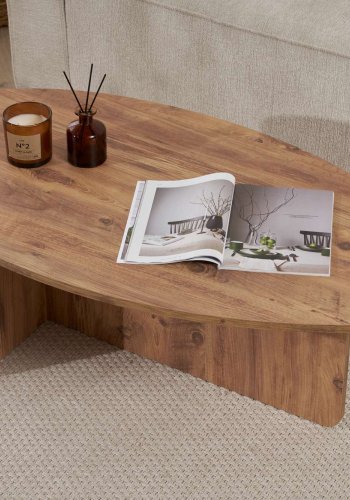 NORDVRK Orba sofabord, oval - Atlantisk fyrretr melamin (120x65)