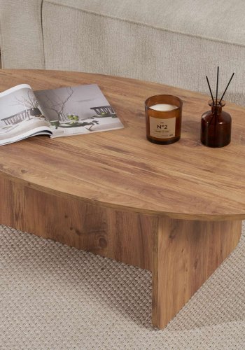 NORDVRK Orba sofabord, oval - Atlantisk fyrretr melamin (120x65)