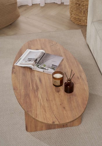 NORDVRK Orba sofabord, oval - Atlantisk fyrretr melamin (120x65)