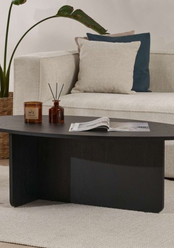 NORDVRK Orba sofabord, oval - sort tr melamin (120x65)