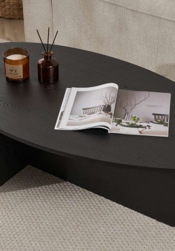 NORDVRK Orba sofabord, oval - sort tr melamin (120x65)