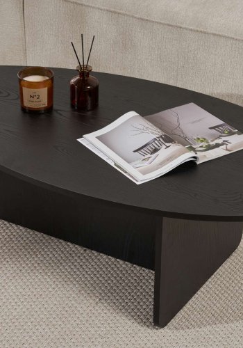 NORDVRK Orba sofabord, oval - sort tr melamin (120x65)