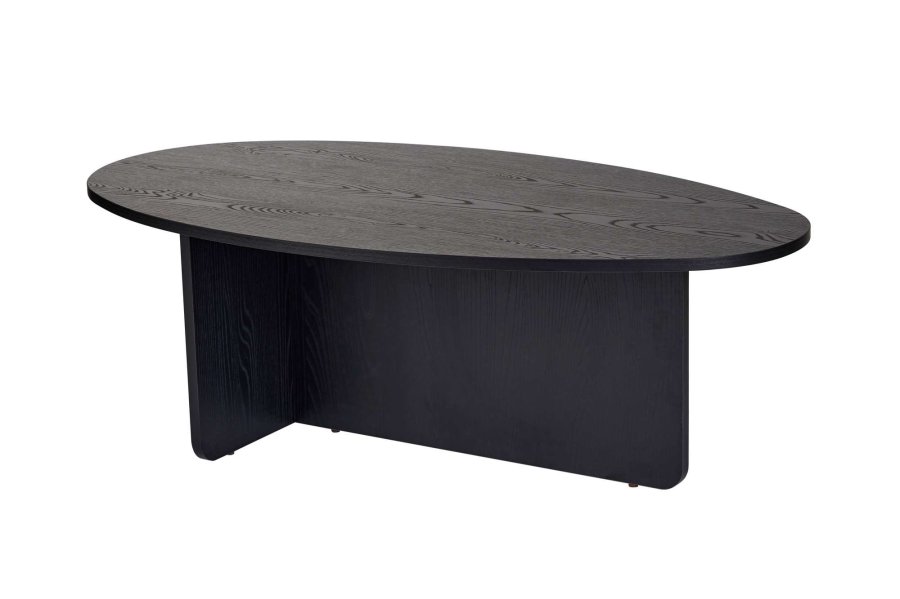 NORDVRK Orba sofabord, oval - sort tr melamin (120x65)