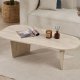 NORDVRK Ovalis sofabord, rektangulr - travertin melamin (130x65)