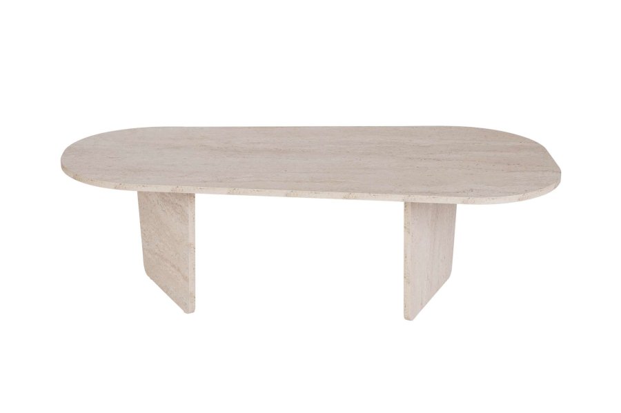 NORDVRK Ovalis sofabord, rektangulr - travertin melamin (130x65)