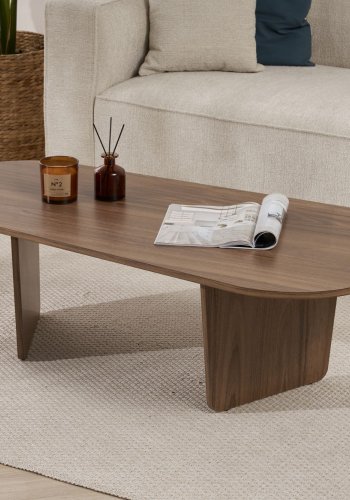 NORDVRK Ovalis sofabord, rektangulr - valnd melamin (130x65)