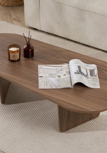 NORDVRK Ovalis sofabord, rektangulr - valnd melamin (130x65)