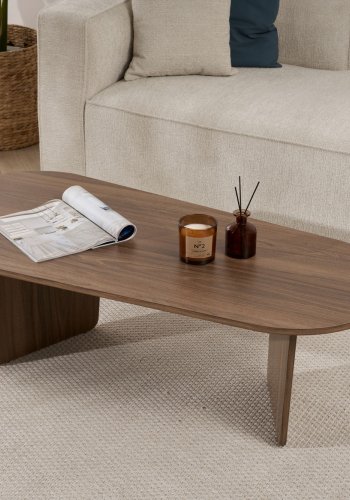 NORDVRK Ovalis sofabord, rektangulr - valnd melamin (130x65)