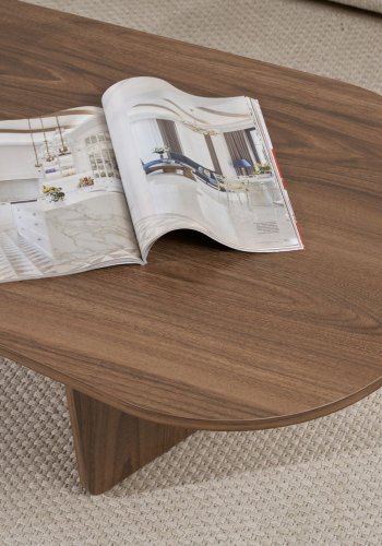 NORDVRK Ovalis sofabord, rektangulr - valnd melamin (130x65)