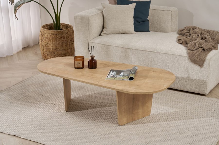 NORDVRK Ovalis sofabord, rektangulr - eg melamin (130x65)