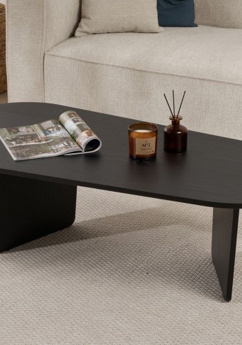 NORDVRK Ovalis sofabord, rektangulr - sort tr melamin (130x65)