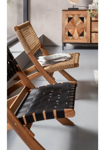 KARE DESIGN Ipanema Klappstuhl - natur/schwarz Akazienholz/Nylon