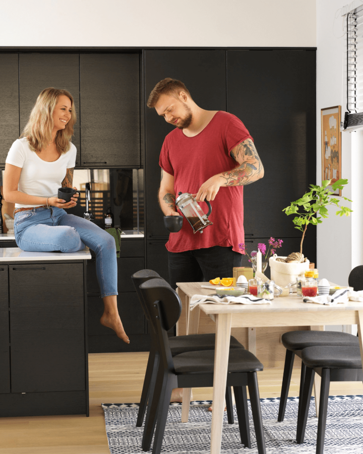 ROWICO Filippa spisebord - hvidolieret eg m. klap (80x120+45)  