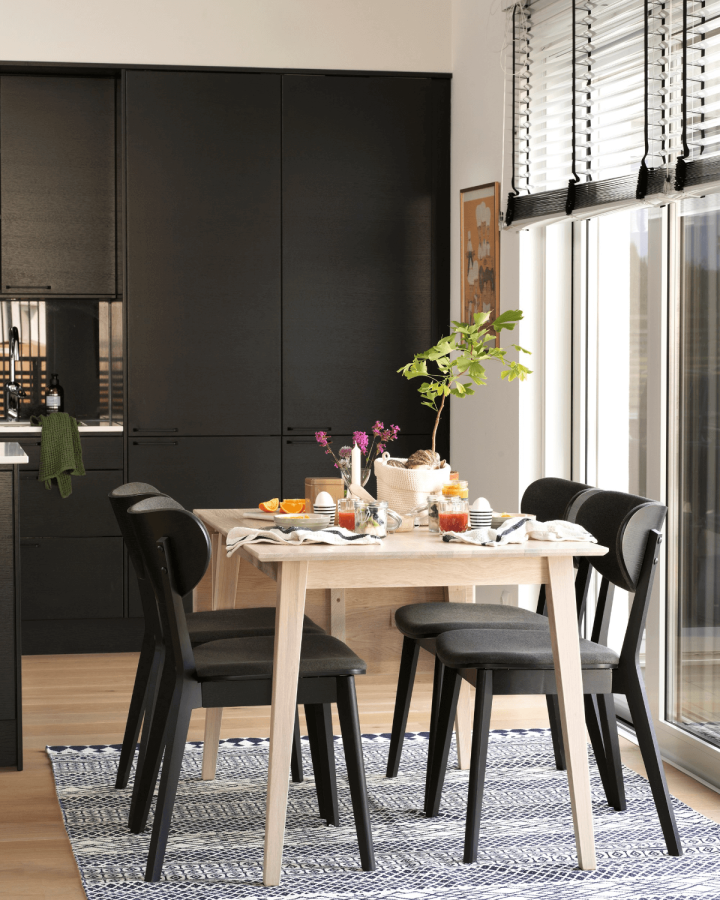 ROWICO Filippa spisebord - hvidolieret eg m. klap (80x120+45)  