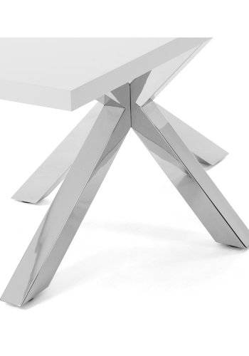 KAVE HOME rektangulrt Arya spisebord - hvit melamin og slvstl (200x100) 