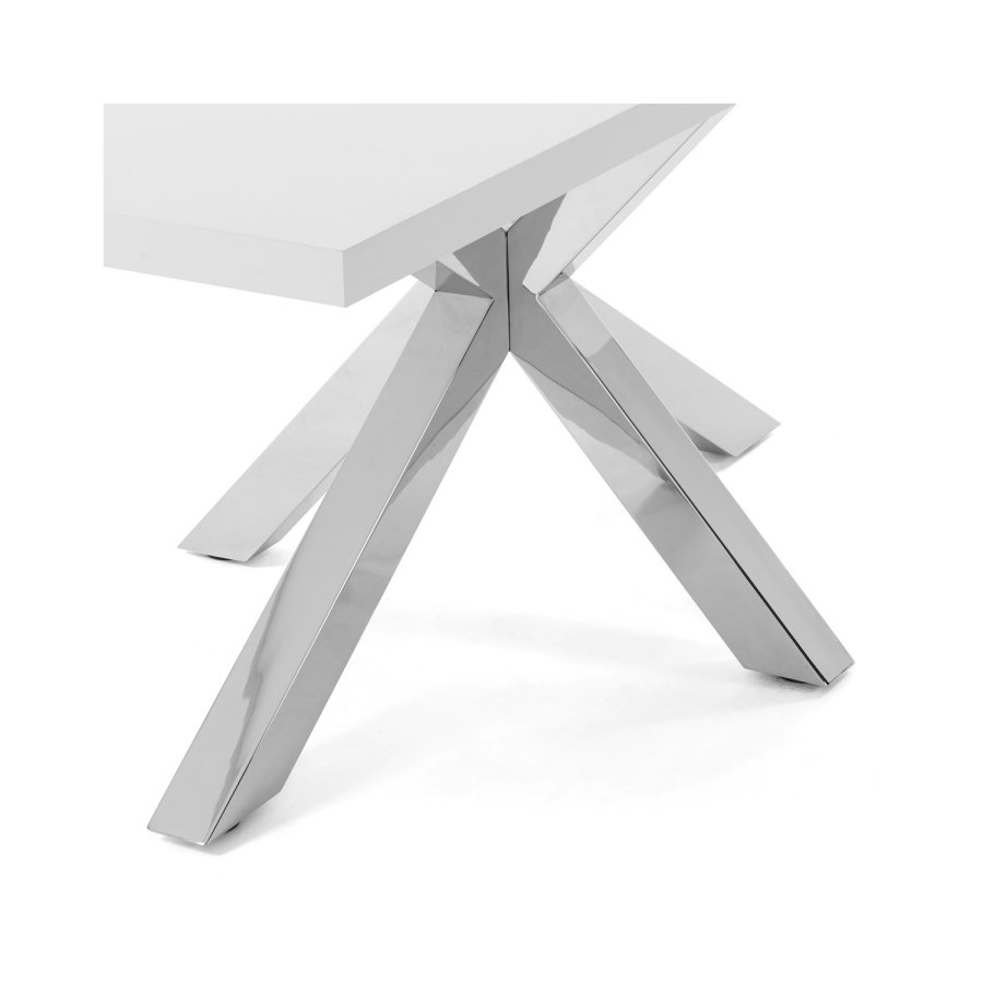 KAVE HOME rektangulrt Arya spisebord - hvit melamin og slvstl (200x100) 