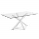 KAVE HOME Arya spisebord - klart glass og hvitt stl (200x100)