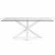 KAVE HOME Arya spisebord - klart glass og hvitt stl (200x100)
