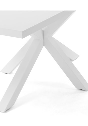 KAVE HOME rektangulrt Arya spisebord - hvit melamin og hvitt stl (200x100)